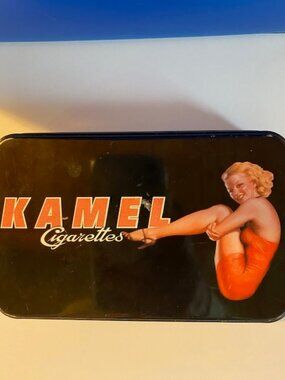 VTG Retro Kamel Cigarettes Tin with 2 Unopened Decks Playing Cards Still Wrapped